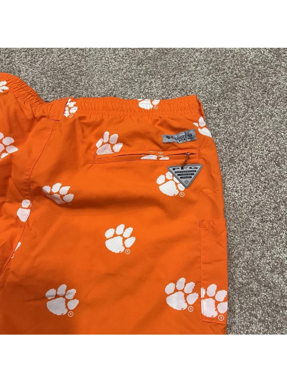 Mens Size XL Columbia Clemson Tigers Swim Trunks Shorts Orange
